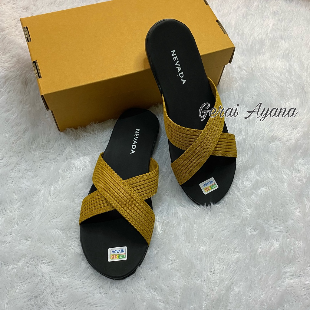 DISKON DAY! Sandal Wanita Nevada - Sandal Wanita Rajut - Silang Rajut