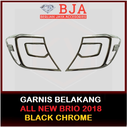 GARNIS BELAKANG BRIO 2018 BLACK CHROME