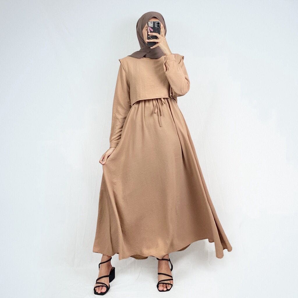 ANDIN DRESS X RIA RICIS / GAMIS RIA RICIS / GAMIS WANITA RAYON CRINKLE / DRESS ROMPI WANITA KEKINIAN / KOREAN LOOK PAKAIAN WANITA /  BAJU MUSLIM WANITA