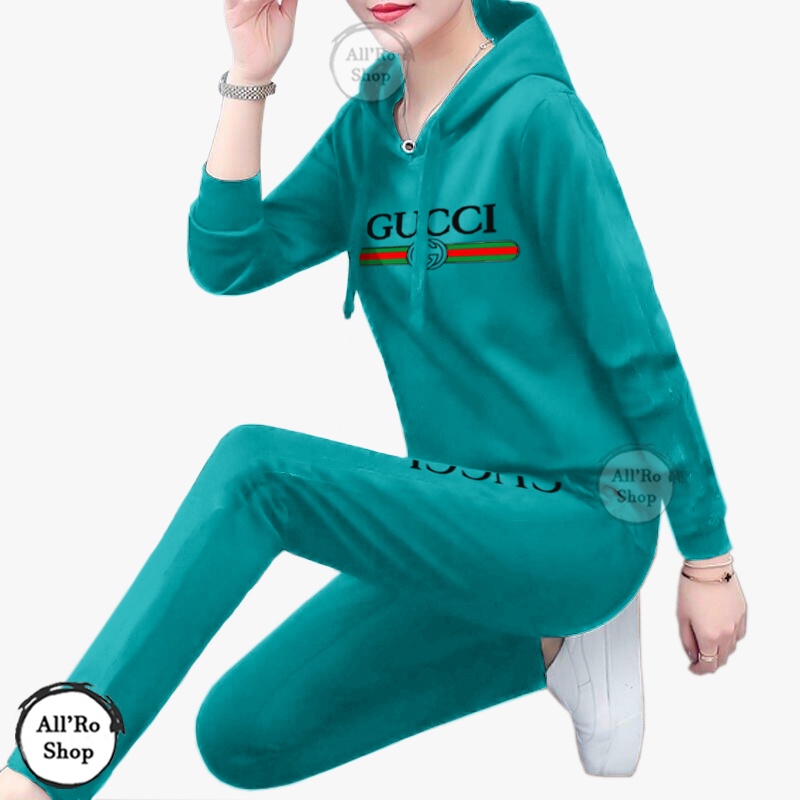 Baju Setelan Olahraga Senam Training Wanita Hoodie Lengan Panjang GCI Sablon Ukuran L XL XXL 3XL JUMBO ARS 39