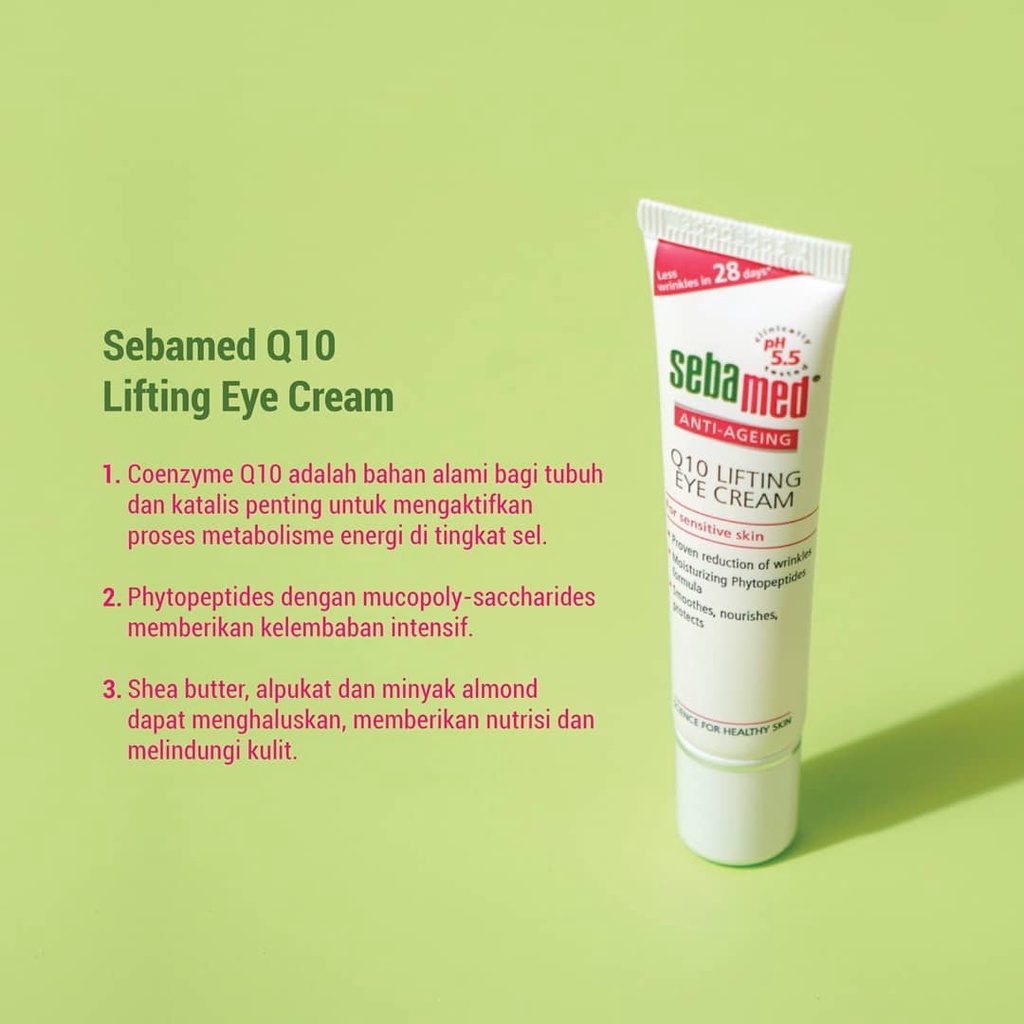 Sebamed Eye Cream Anti Aging Q10 Lifting Eye Cream (15ml) ✔BPOM ✔Ori