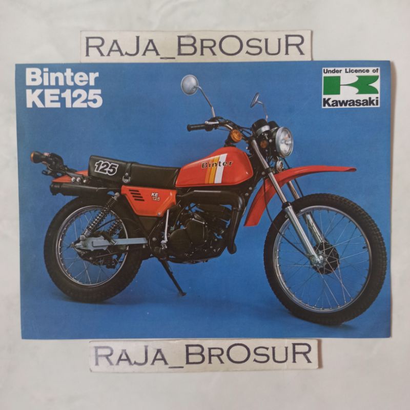 Poster brosur katalog flyer jadul lawas Kawasaki Binter KE125 KE 125 Trail 6speed 2Tak 2T 1980-1981