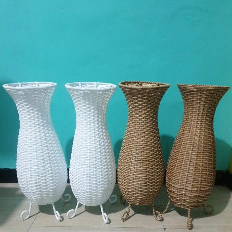 POT BUNGA ROTAN / VAS ROTAN ANYAMAN MODEL GUCCI