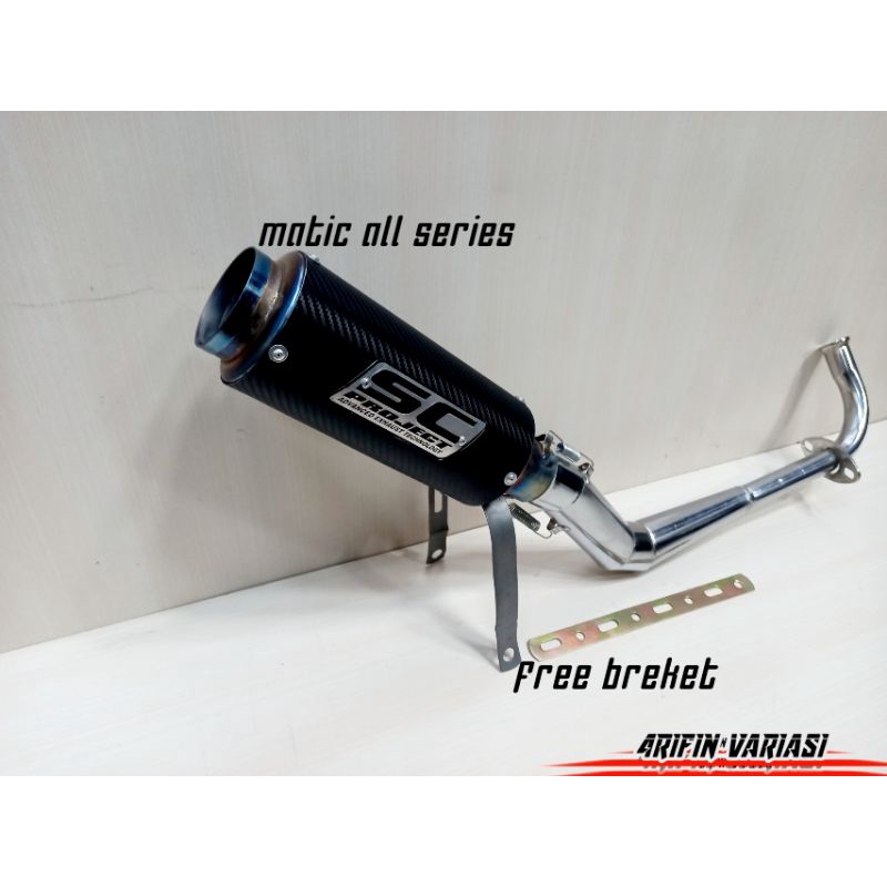 knalpot racing SC PROJECT full sytem type matic mio karbu mio smail sporty dll