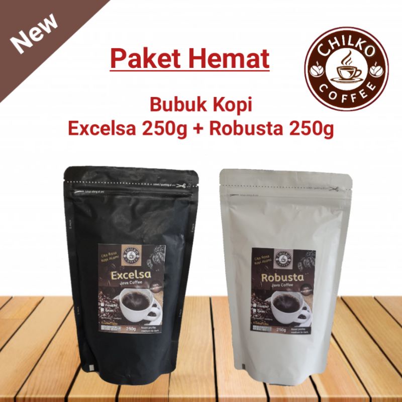 

Bubuk kopi robusta + kopi excelsa 250g@2 paket hemat