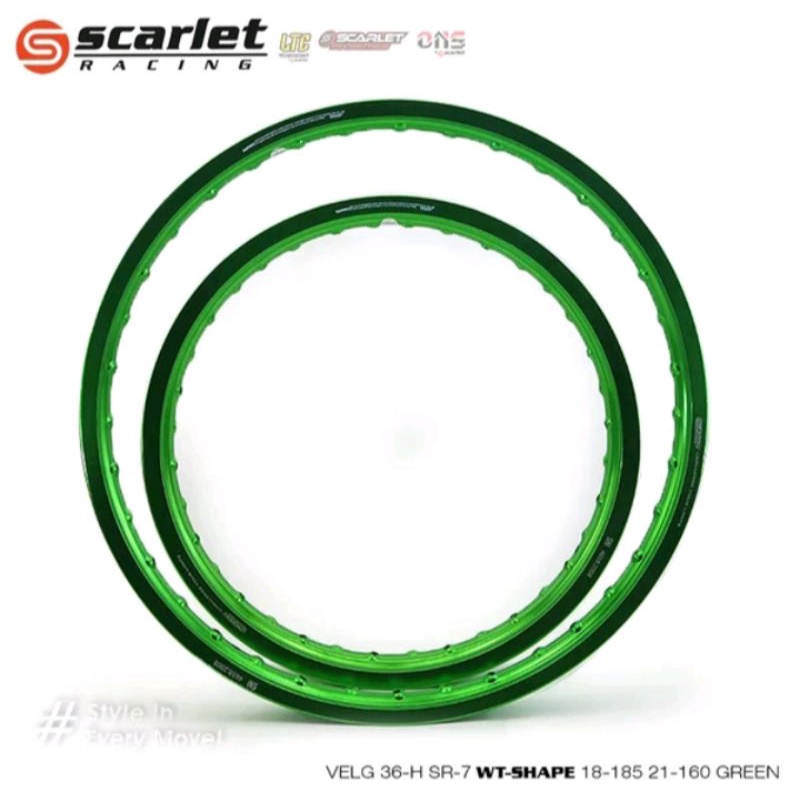 LINGKAR ALOY 18 185  21 160 36 HOLE 7 WT SCARLET RACING