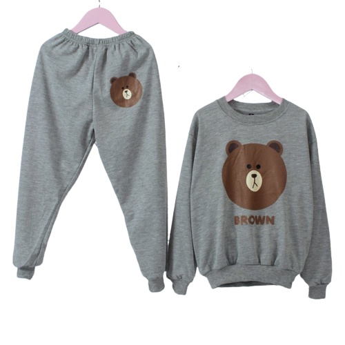 ZAHRA - Sweater Setelan Anak Laki Laki Dan Perempuan BEAR BRWON KIDS