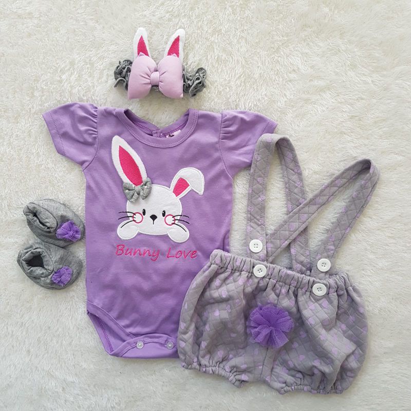 Baju Bayi Bunny love overall