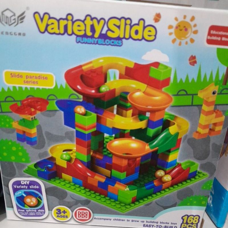 variety slide funny blocks marble run building block