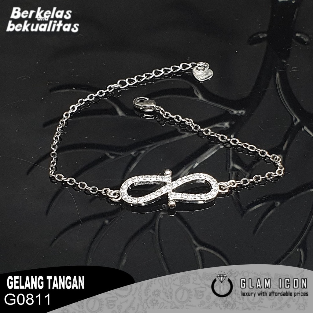 Gelang Rantai Wanita Mata Motif Infinit Cross G0811 GRS