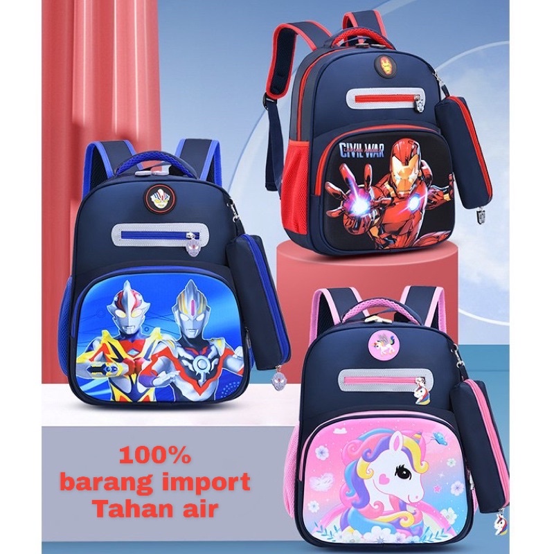 [ PROMO ] TAS RANSEL ANAK SEKOLAH SD IMPORT FREE TEMPAT PENSIL UNTUK ANAK PEREMPUAN LAKI-LAKI 00290