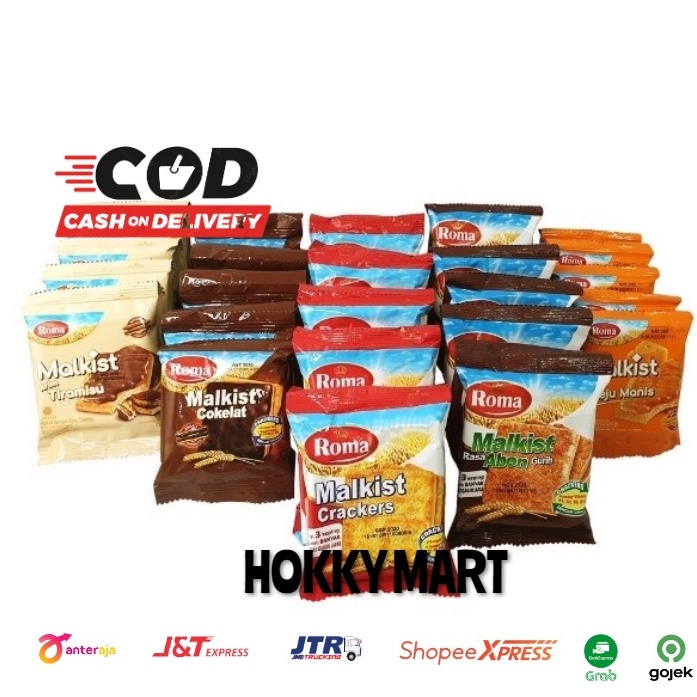 

( HOKKY ) Roma Malkist Renceng Isi 10 Semua Varian Rasa Original Abon Coklat Cappucino Kelapa Kopyor Keju Manis All Varian Rasa Snack Cemilan Murah Halal