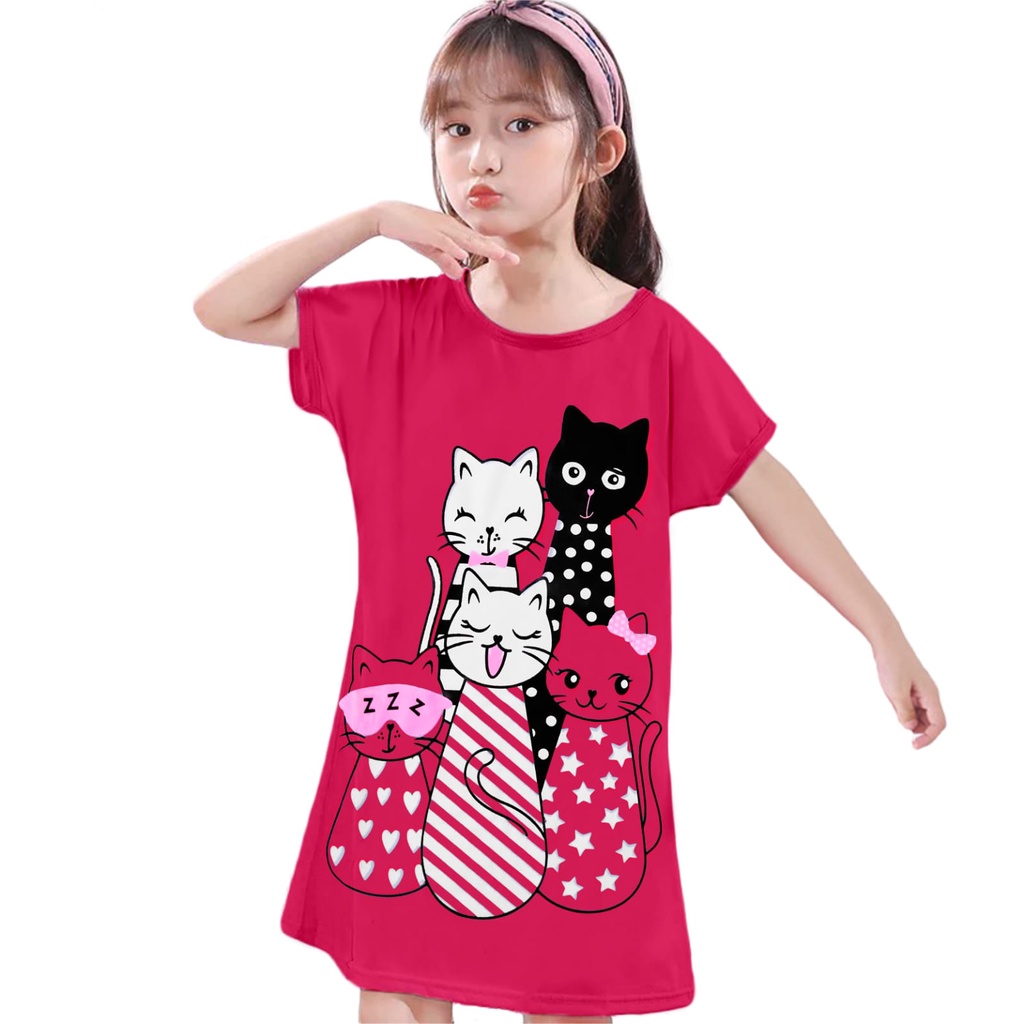 DASTER Anak Motif Kucing 2-12 Tahun