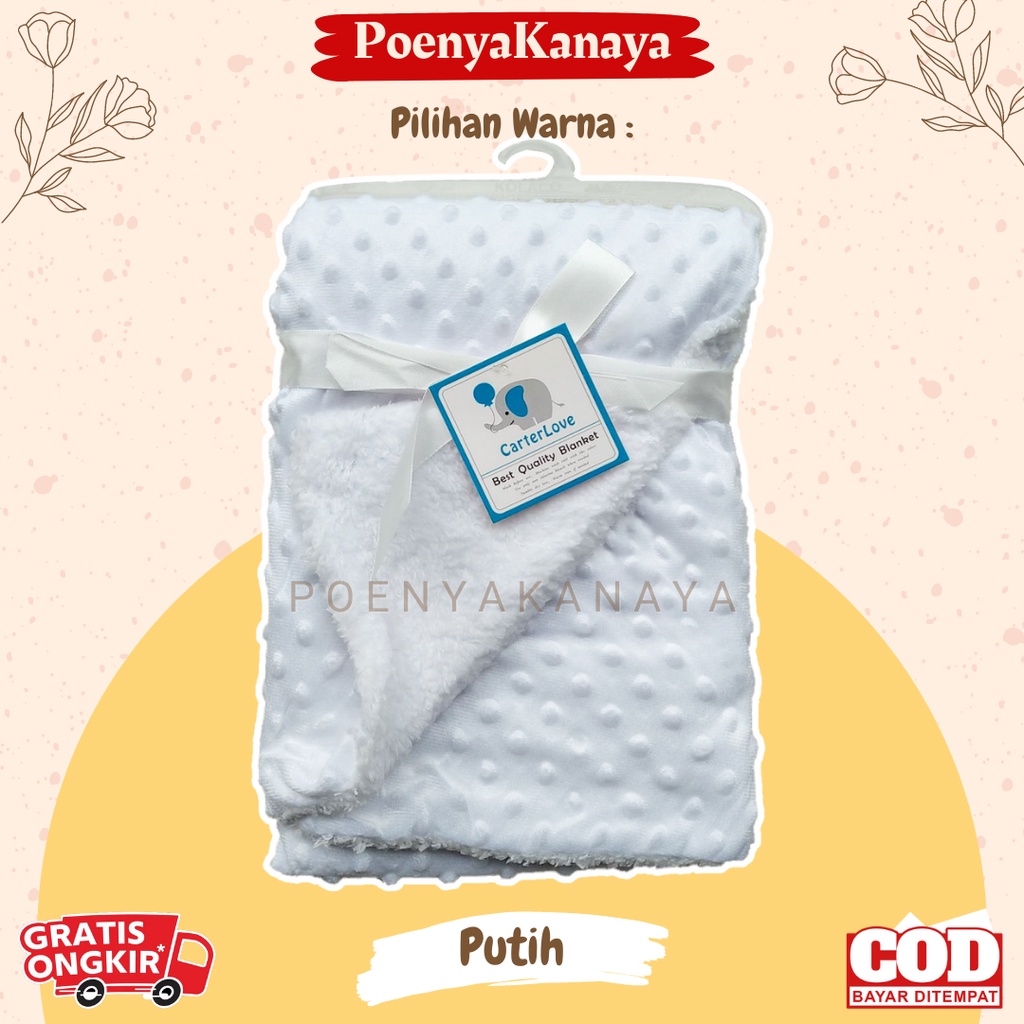 Selimut Bayi CARTER'S Fleece Minky Dot Bubble Polos AK02