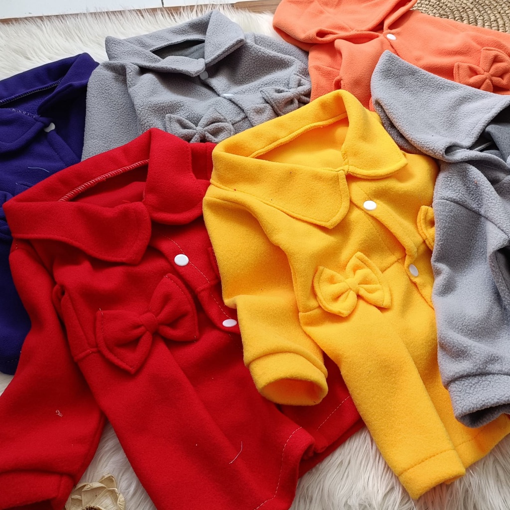 Jaket cardigan bayi model pita 3-24 bulan