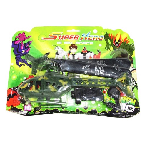 Mainan Helicopter Super Hero Alien Force Helikopter Tarik Tali / catapult heli / ketapel Helikopter Helicopter FD385