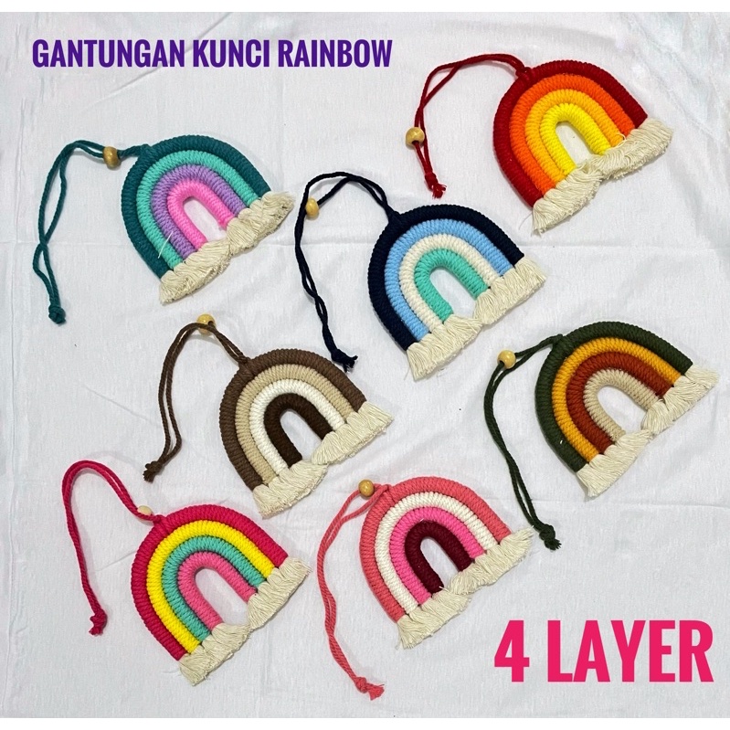 Gantungan Tas Rainbow 4 Layer / Ganci Makrame