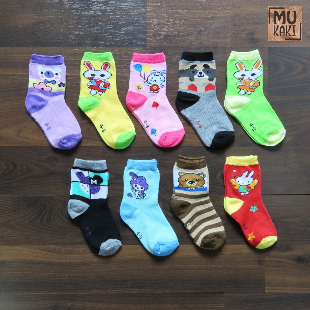 Kaos Kaki Anak Motif Karakter Usia 4-6 Tahun Mukaki