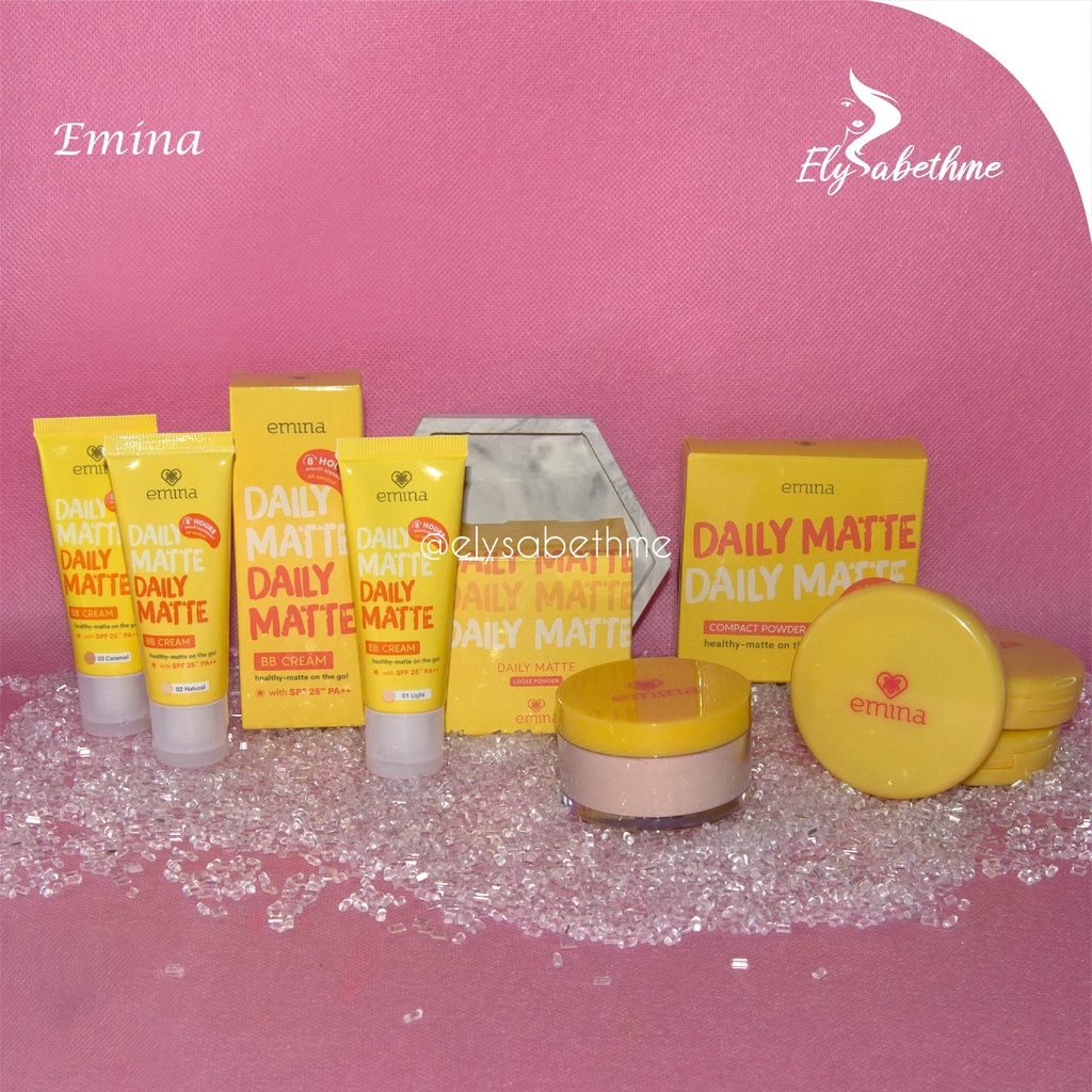 ✿ELYSABETHME✿ Emina daily matte  bb cream compact loose powder alas bedak cocok untuk remaja