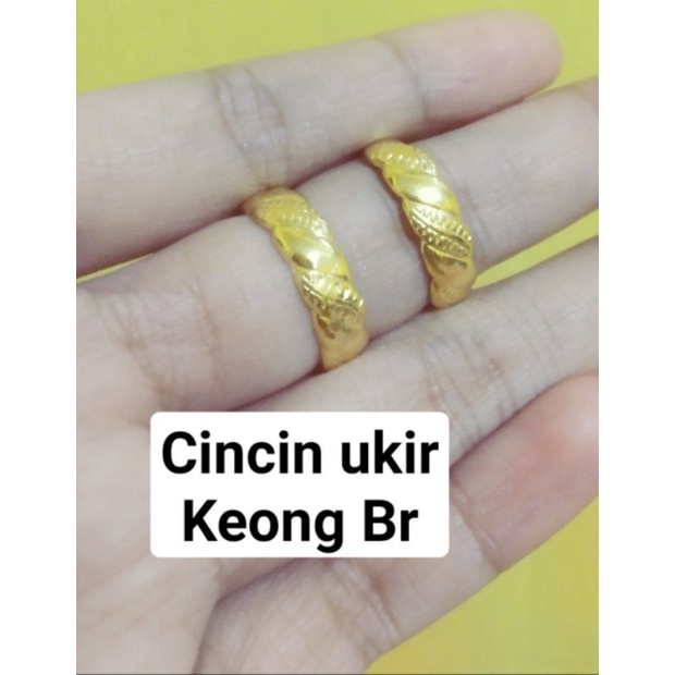 cincin ukir koin91 lapis emas 24k replika ems