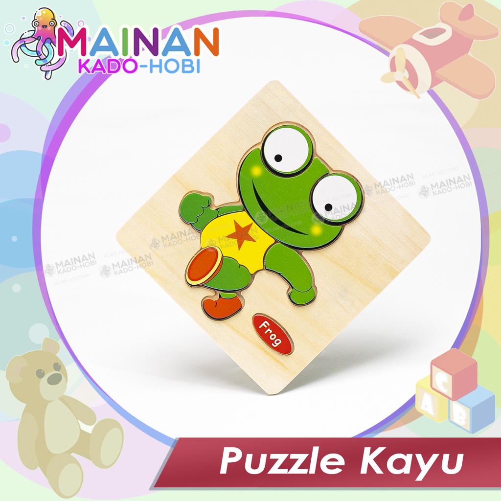 READY KADO MAINAN ANAK MATCHING PUZZLE KAYU ANIMAL FROG