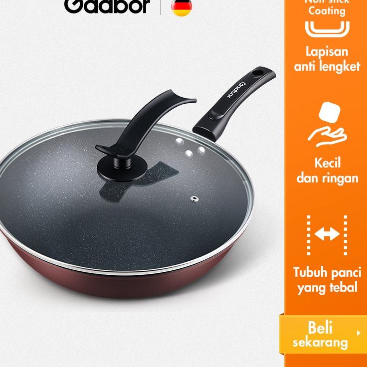 Hadir Terjamin Gaabor Teflon Non-Stick Wokpan Anti Lengket Wajan Penggorengan 32 cm  /GW-A32A