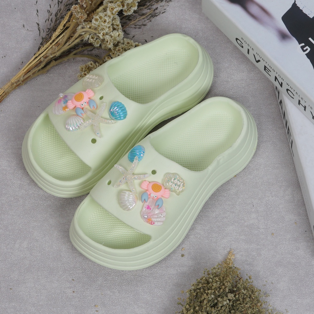 Sandal Fuji Anak Wanita CRAB - Sendal Selop Viral Ukuran 30-35