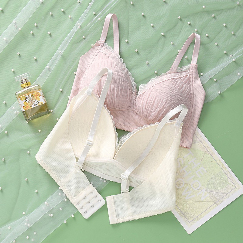 KUALITAS BAGUS  Bra / BH cewek wanita import korea TANPA KAWAT seksi renda KR044 premium elegant