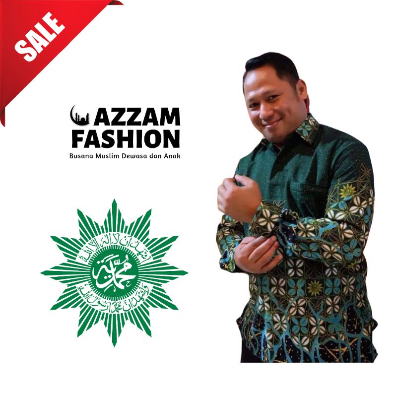 Baju Batik Nasional Muhammadiyah Bahan Sandwash Lengan Panjang