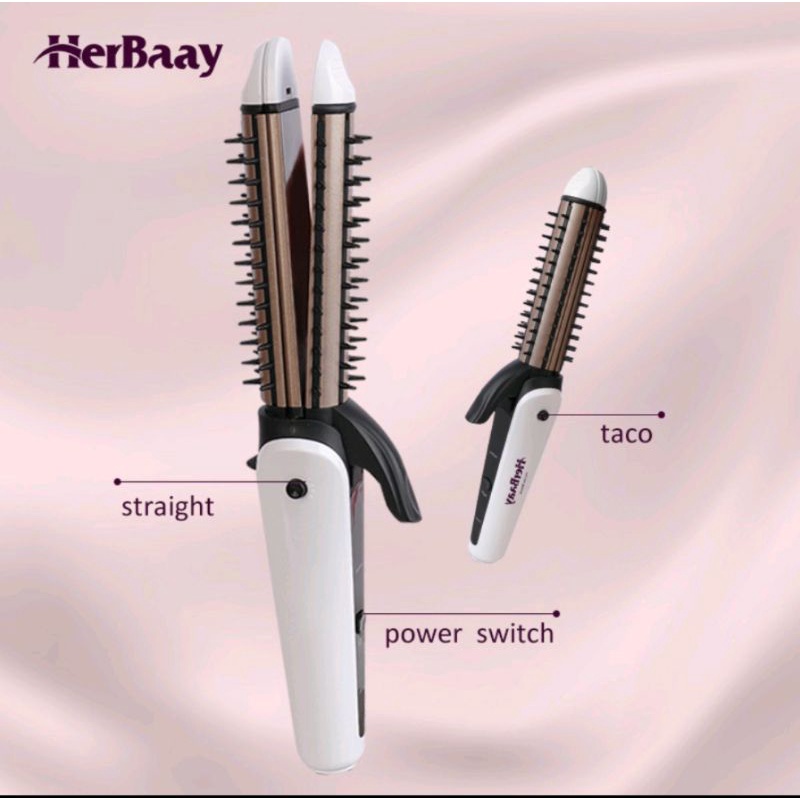 Herbaay Catok 2in 1 Hair Curler Iron Ceramics Pengeriting Rambut Keriting