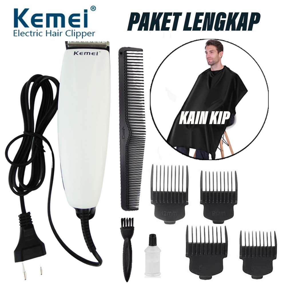 KEMEI Mesin Cukur Rambut Elektrik Hair Clipper Profesional Rechargeable Trimmer Lengkap Jenggot Kumis dan Bulu Hidung