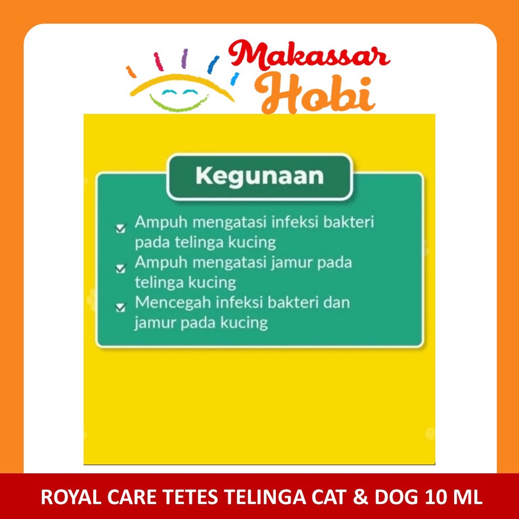 Royal Care Ear Telinga Obat Tetes Infeksi Bakteri Kuping Kucing Anjing Cat Dog