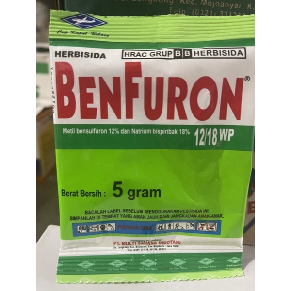 BENFURON 12/18 WP 5 gram HERBISIDA Racun Rumput Sawah