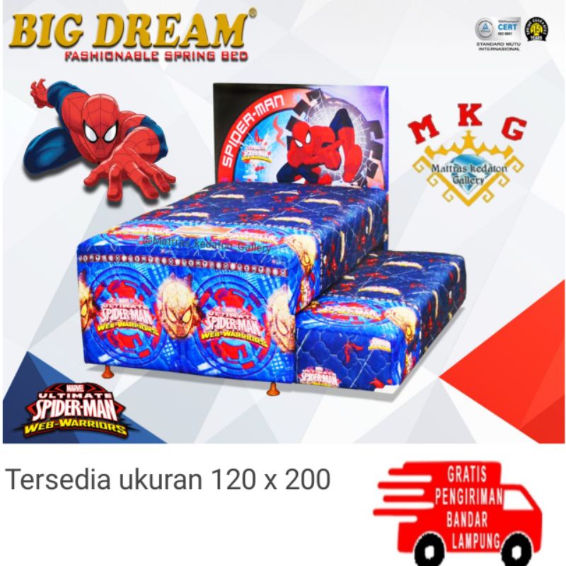 Bigland 2 in 1 Spiderman Sorong anak2 - Sorong kasur 2in1 Lampung
