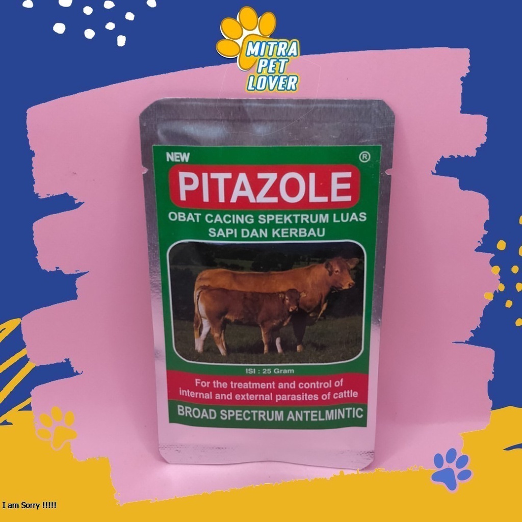 OBAT CACING SAPI - PITAZOLE SERBUK 25GRAM - MENGOBATI CACINGAN PADA HEWAN TERNAK COW KERBAU MEMBASMI WORM LAMBUNG PITA - MURAH ASLI GARANSI KUALITAS ORIGINAL - PET ANIMAL HEALTHCARE &amp; VETERINARY TAMASINDO OBAT KESEHATAN &amp;VITAMIN TERNAK HEWAN MITRAPETLOVER