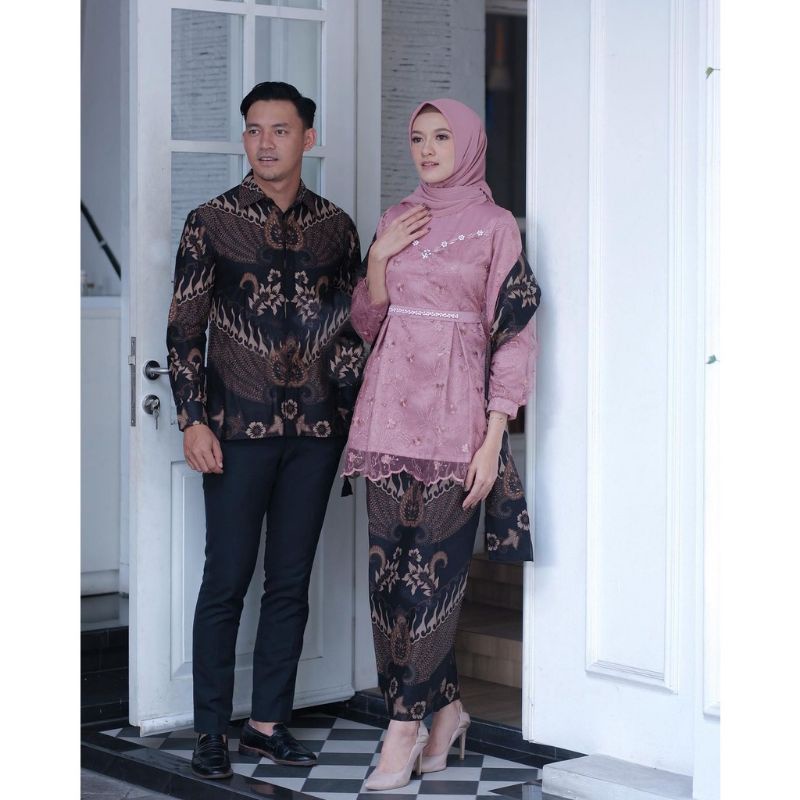 BATIK COUPLE TIFARA - COUPLE BATIK KONDANGAN - KEBAYA LAMARAN TERBARU - KEBAYA WISUDA - SET PAKAIAN COUPLE KEBAYA MODERN