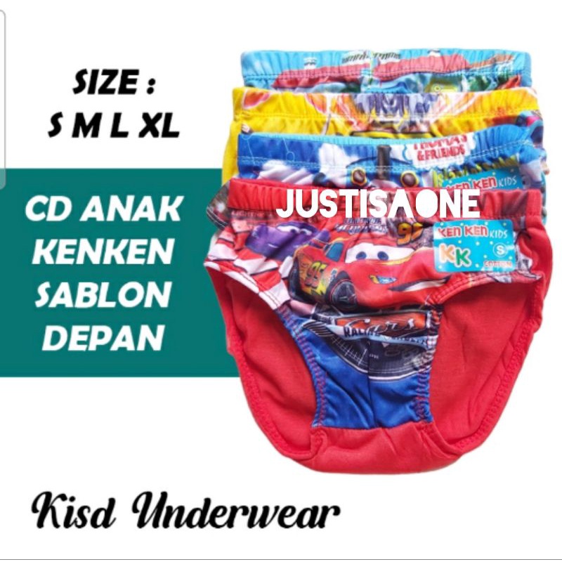 6 Pcs Celana Dalam Anak Kenken Motif Depan Size S M L XL