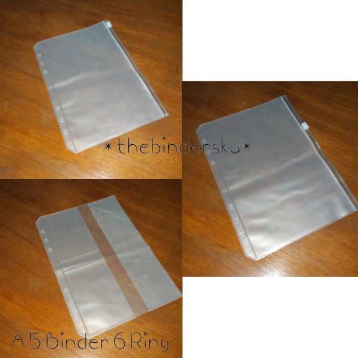 

ISI BINDER UKURAN A5 BINDER 6 RING MODEL TRANSPARAN ZIPPER