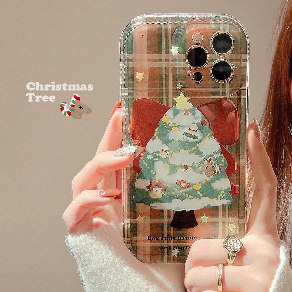 IPHONE Ins Casing Silikon Case Pohon Natal Untuk Iphone14 11 12 13 PRO MAX Casing Cover Pelindung