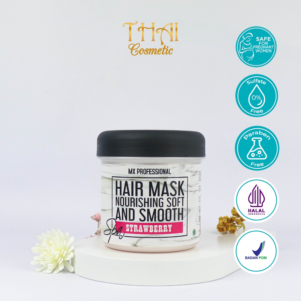 Ningrum - MX Professional Hair Mask 500gr | Masker Rambut Nourishing Soft and Smooth | Perawatan Rambut Creambath Ginseng Strawberry Choco Milky Spa Sachet Original BPOM - 6710