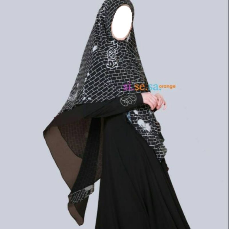 Sisesa khimar rania burgundy maroon original si.se.sa ori ghalibah graffiti black preloved like new 