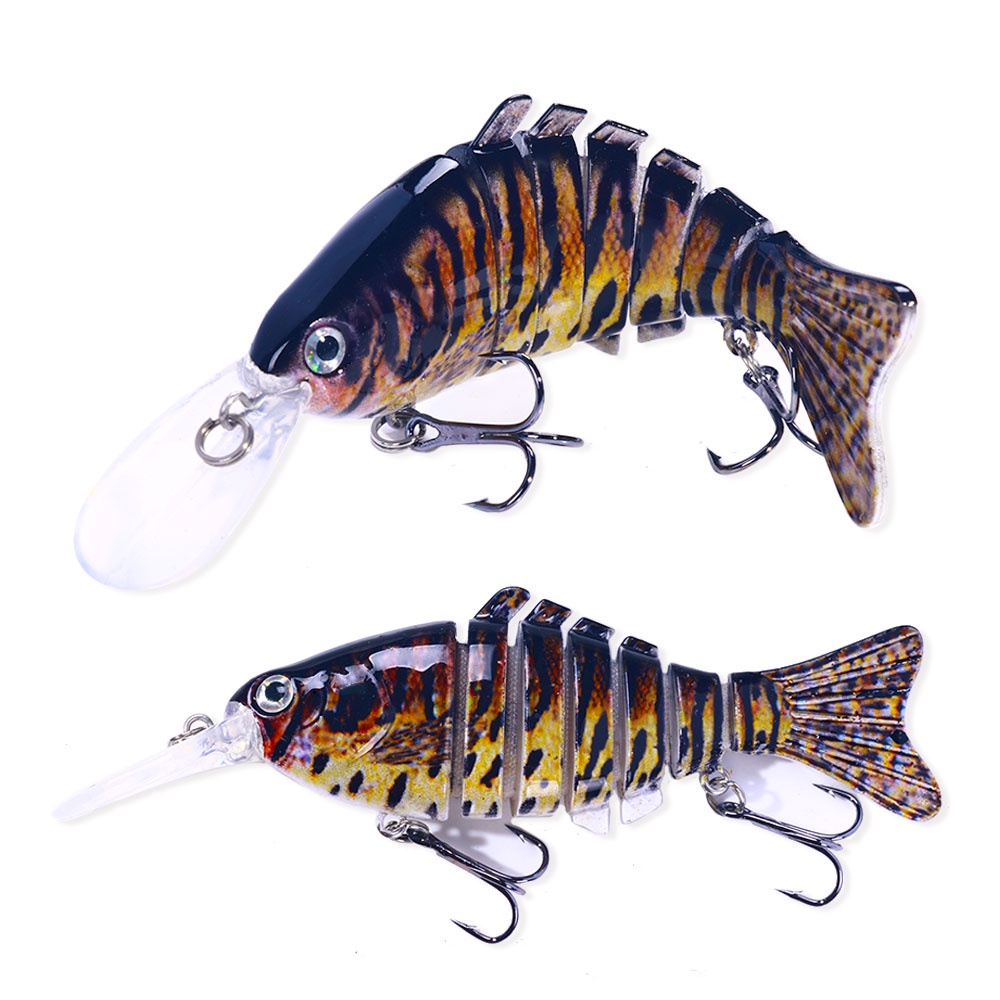 Hengjia 12cm 16g 3D Printing Jointed Swim baits Multi Section Abs Plastik Umpan Keras Lidah Panjang Memancing Umpan Ikan Jerkbait