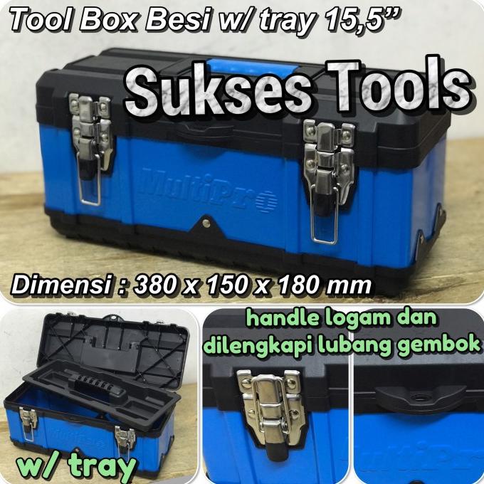 Tool Box Besi Multipro with Tray / Metal ToolBox 15,5" paling dicari