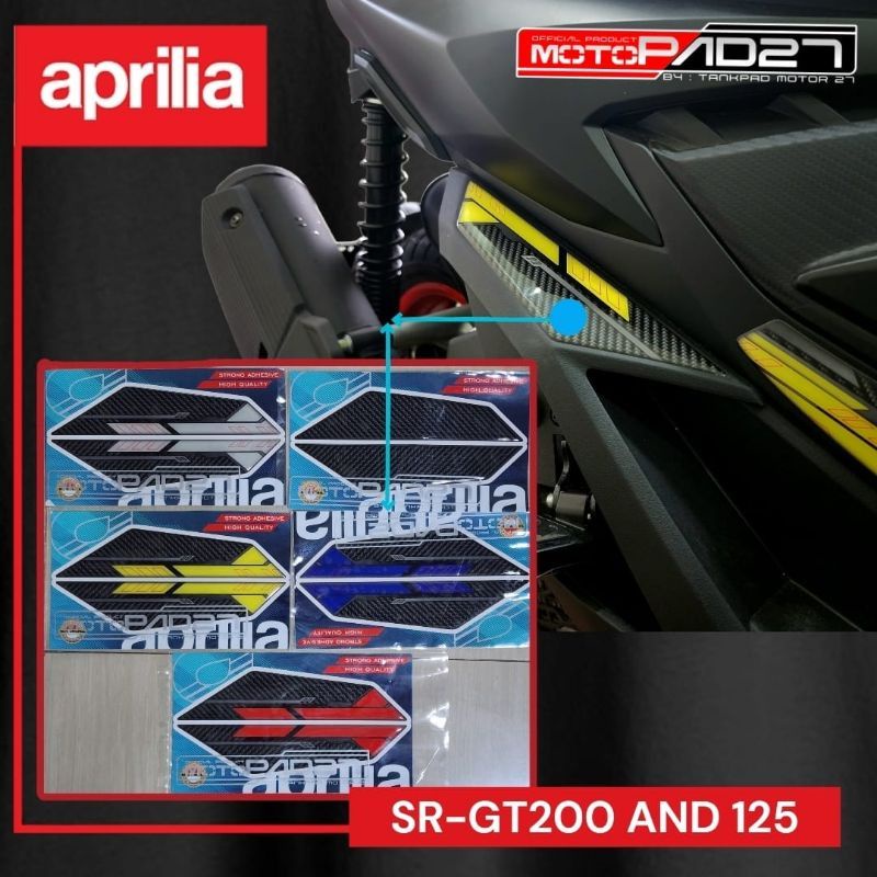 Stiker aprilia sr gt 200 Tankpad Deckpad Resin timbul Premium APRILIA SR-GT200