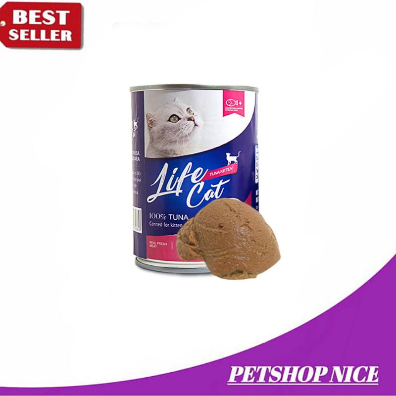Life Cat Kaleng Kitten Tuna 400 gr Paket 1 dus isi 24 Kaleng Makanan Kucing Basah Price Promo