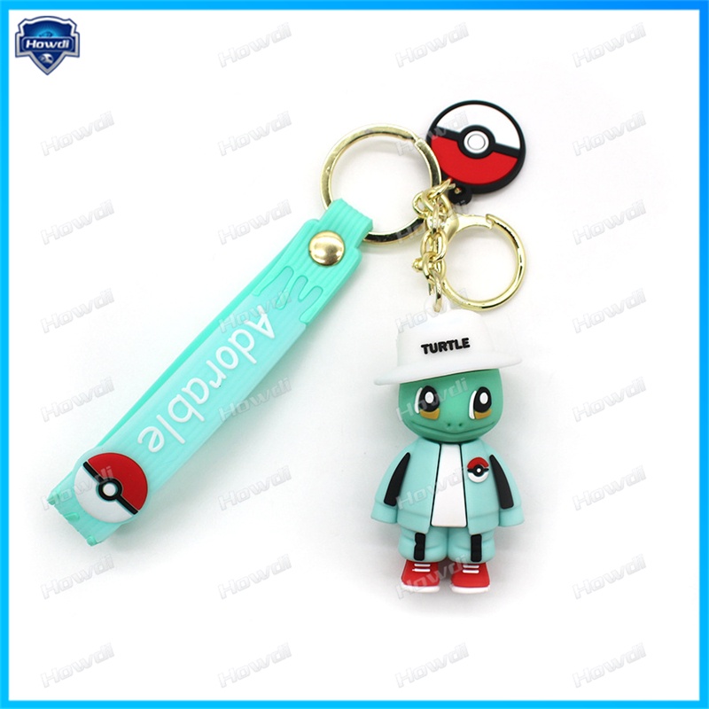 Gantungan Kunci Pokemon Lucu Pikachu Anime Angka Tas Liontin Resin Fighting Pikachu Keyring Colorful Mobil Anime Key Chains