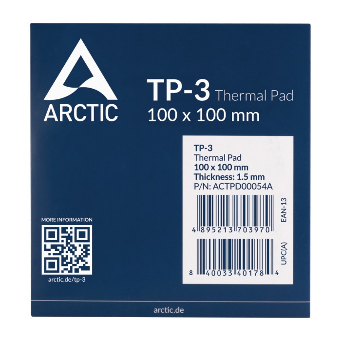 ARCTIC THERMAL PAD TP-3 (100x100mm, t : 1.5mm)