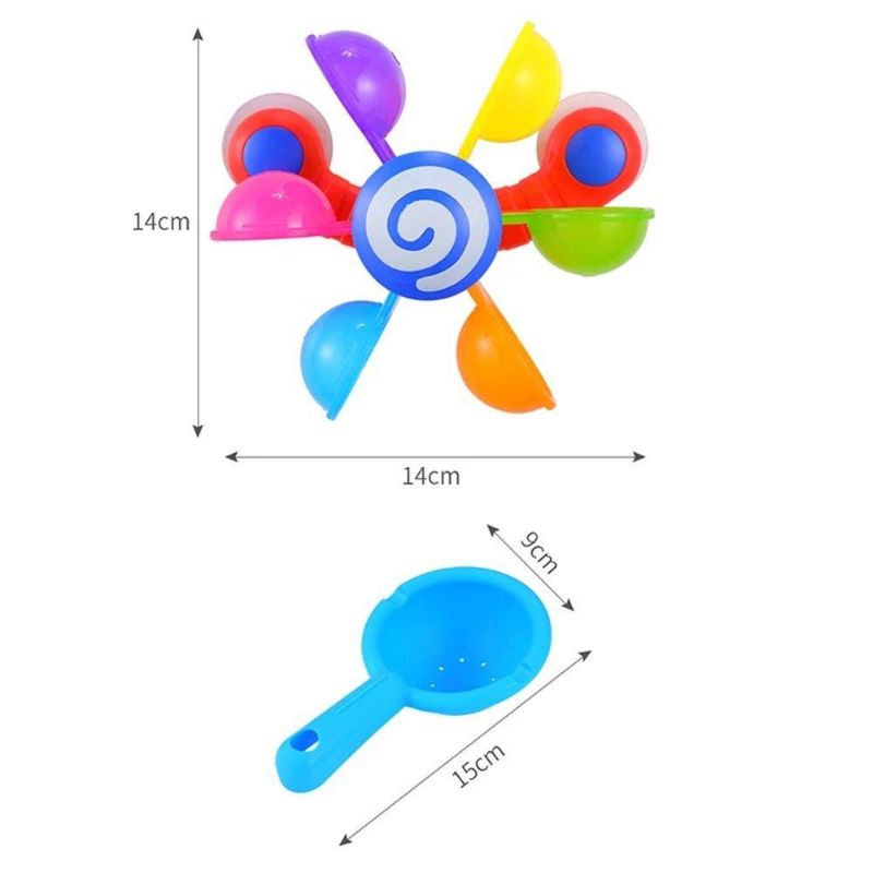 Mainan Air Mandi Anak Fun Water Play Windmill Spinner Suction Baby Waterwheel Sunflower Windmill Bathroom Shower Fullcolor Bath Toy Kado Ulang Tahun