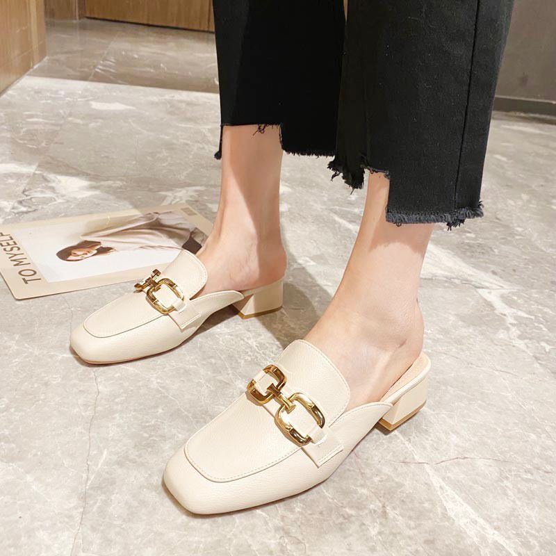 22145 Sepatu Mules Wanita Kantoran Import