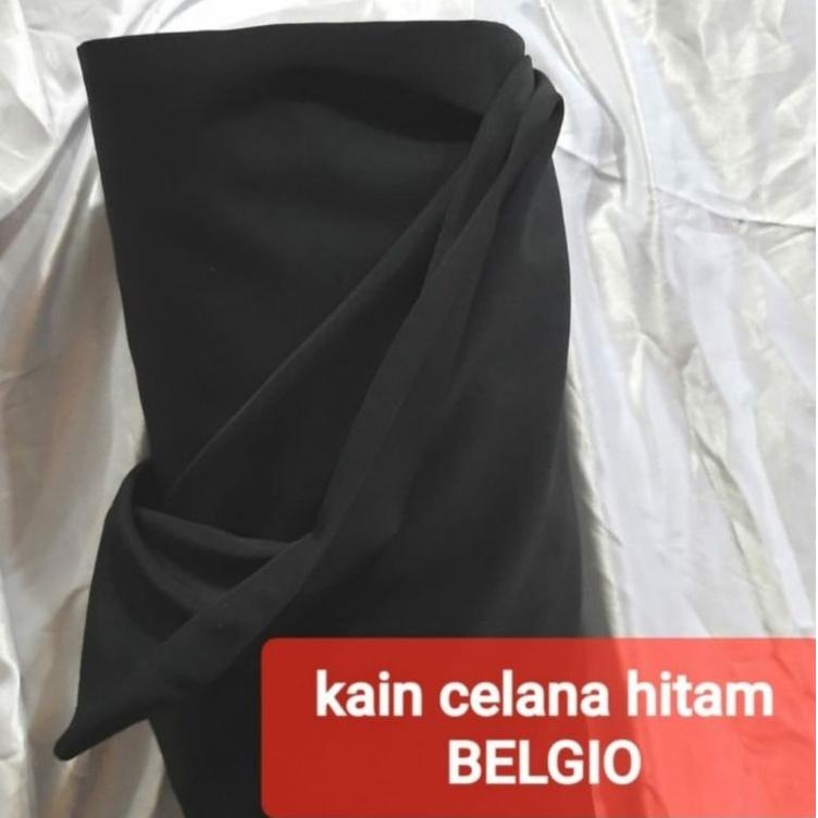 (R-A9A-♥) kain bahan celana meteran Hitam BELGIO pria wanita harga per50cm terviral